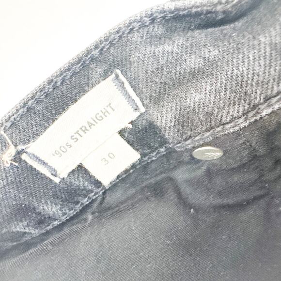 Madewell '90s Straight Zip Fly Gray Charcoal Black Wash Denim Jeans Size 30 - Picture 6 of 9